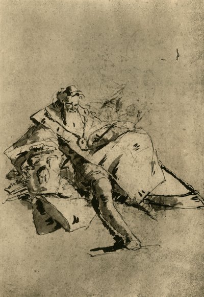 坐着的老人》，18世纪，1928年 作者 提埃波罗的学生