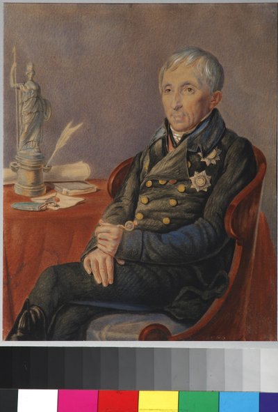 阿列克谢-尼古拉耶维奇-奥列宁（1763-1843 年）的肖像 par Olenin, Pyotr Alexeevich (1828-1855) 作者 Pyotr Alexeevich Olenin