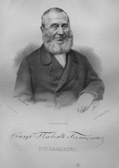 帕维尔·帕夫洛维奇·加加林伯爵的肖像1789-1872年，1865年 作者 Pyotr Fyodorovich Borel