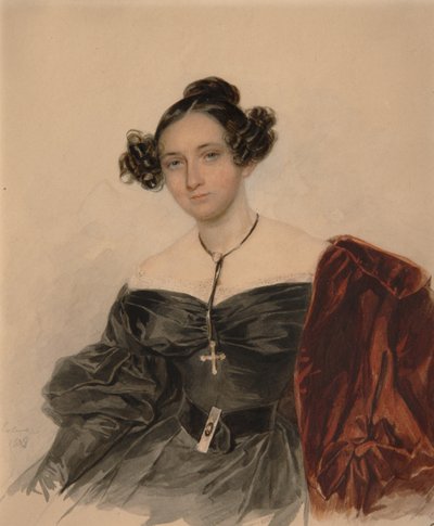 伯爵夫人纳德日达（Nadezhda Ivanovna Golitsyna）肖像1796-1868，娘家伯爵夫人Kutaysova，1832年 作者 彼得·费奥多罗维奇·索科洛夫