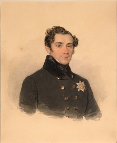 亚历山大·费奥多罗维奇·哥利森亲王的肖像1796-1864，1838年 作者 Pyotr Fyodorovich Sokolov
