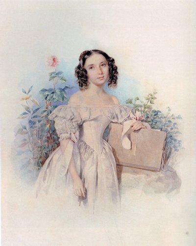 海伦·比隆·冯·柯兰公主的画像，内谢·梅谢卡斯卡娅1818-1843，1830年代 作者 彼得·费奥多罗维奇·索科洛夫