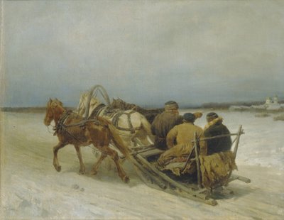 冬季的三驾马车，19世纪80年代 作者 彼得·彼得罗维奇·索科洛夫（Pyotr Petrovich Sokolov）