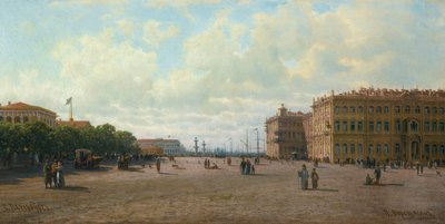 圣彼得堡的宫殿广场，1860年代。 作者 彼得·彼得罗维奇·韦列夏金
