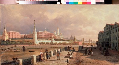 从莫斯科索菲亚河堤眺望克里姆林宫--画家 Pyotr Petrovich Vereshchagin（Piotr Verechtchaguine）（1836-1886 年），布面油画 作者 彼得·彼得罗维奇·韦列夏金