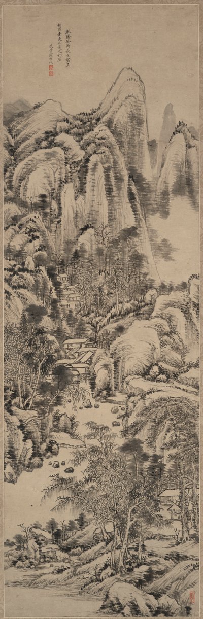 黄公望风格的山水画 作者 钱伟成
