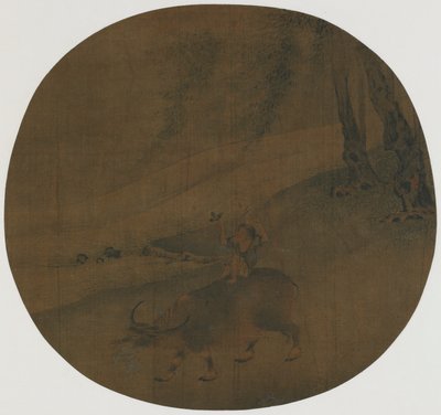 骑水牛的男孩，明朝，16-17世纪。 作者 秦顺友