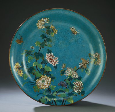大型十八世纪景泰蓝珐琅碟 作者 Qing Dynasty Chinese School