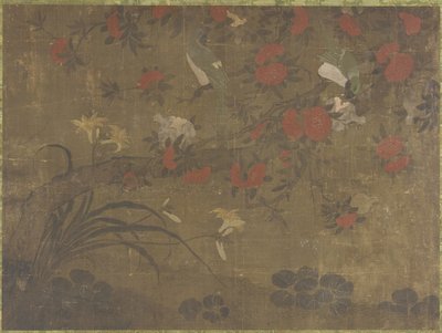 鹦鹉吃石榴，17-18世纪 作者 Qing Dynasty Chinese School