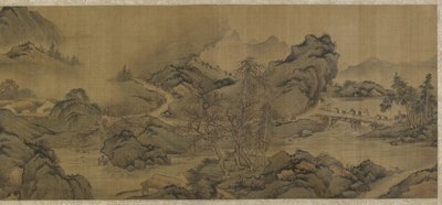 在山脉和溪流旅行 作者 Qing Dynasty Chinese School