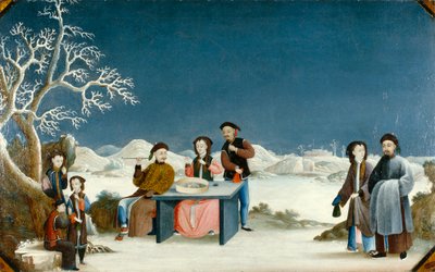 遥远要塞的冬景，约 1800 年（布面油画） 作者 清代中文学校