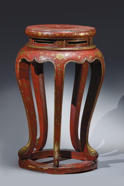 Jardinière（漆成红色，带有金色，棕色和绿色细节） 作者 清代中文学校