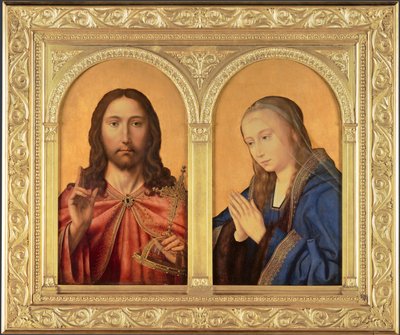Diptych：1500年至1550年间的基督与圣母 作者 Quentin Massys 或 Metsys