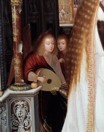 Quentin Metsys (1466-1530) 画的三个天使的圣母和孩子 作者 Quentin Massys 或 Metsys