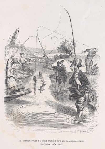 荡漾的水似乎在嘲笑我们的不幸。来自《人类的小不幸》，1843年。 作者 奎雄