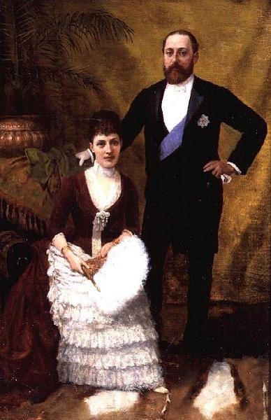 国王爱德华七世（1841-1910）和他的妻子亚历山德拉王后（1844-1925）1887（布面油画 作者 R·福雷斯特