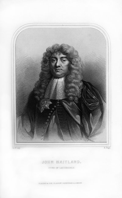 约翰·梅特兰（John Maitland），苏格兰政客，劳德代尔第一公爵，1870年。 作者 R.佩奇