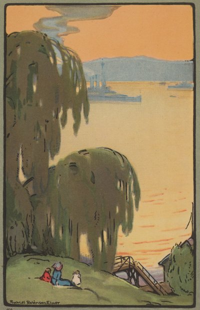 1914年，从河滨路看哈德逊河。 作者 雷切尔·罗宾逊·埃尔默