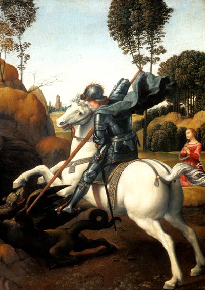 圣乔治与巨龙，c1506 作者 拉斐尔（Raffaello Sanzio Raphael）