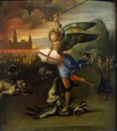 圣迈克尔，c.1503-05（另见15971） 作者 拉斐尔（Raffaello Sanzio Raphael）