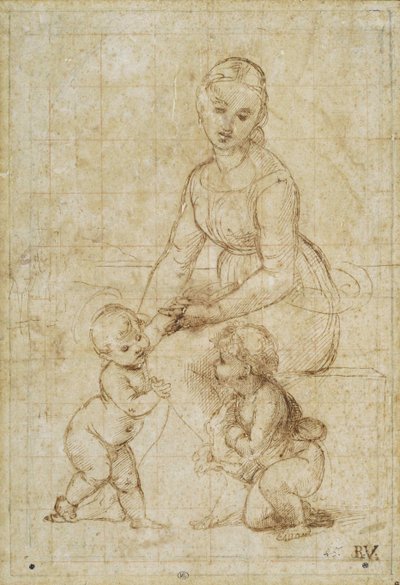 研究La bellejardinière，约1506-1507年。 作者 拉斐尔（Raffaello Sanzio Raphael）