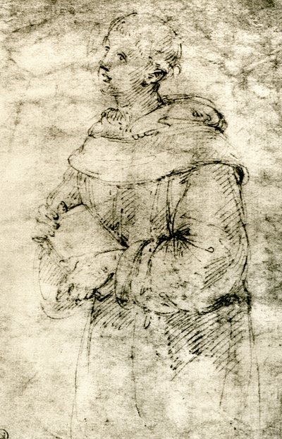 《和尚研究》，1913年。 作者 拉斐尔（Raffaello Sanzio Raphael）