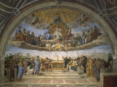 圣礼的争议，来自Stanza della Segnatura，1509-10 作者 拉斐尔（Raffaello Sanzio Raphael）