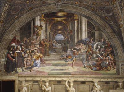 从寺庙驱逐Heliodorus，Stanza di Eliodoro，1511-12 作者 拉斐尔（Raffaello Sanzio Raphael）