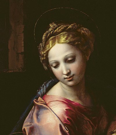麦当娜（详见&39;神圣家族&39;（La Perla），第1518页（见56299） 作者 Raffaello Sanzio Raphael