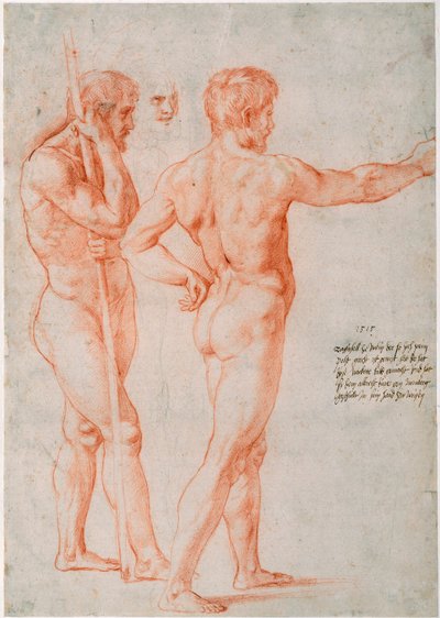 两次裸体研究，1515年 作者 Raffaello Sanzio Raphael