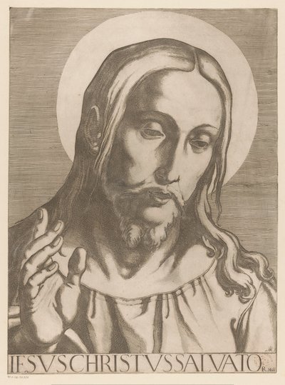 基督
Iesus Christus Salvator Mudi（物上标题）
Christus, Maria en de twaalf apostelen（系列标题）
Il sacrato collegio apostolico（系列标题） 作者 拉斐尔（Raffaello Schiaminossi）