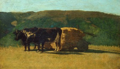 拉斐尔-塞内西（1838-1866 年）的黑牛拉车 作者 拉斐尔·塞内西（Raffaello Sernesi）