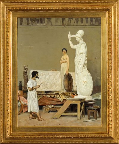 菲迪亚斯正在制作他的密涅瓦雕像，1869年。 作者 拉斐尔·索尔比（Raffaello Sorbi）