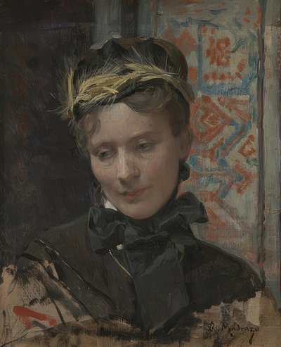 一位女士的画像。 1885-95 作者 Raimundo de Madrazo y Garreta
