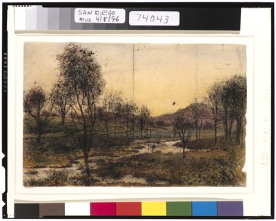 树木，山丘和溪流，1901-15 作者 拉尔夫·阿尔伯特·布莱克洛克