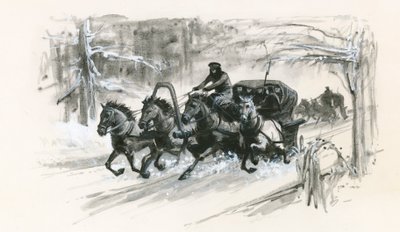 陀思妥耶夫斯基和他的战友们被装进封闭的雪橇，长途跋涉前往西伯利亚 作者 拉尔夫·布鲁斯
