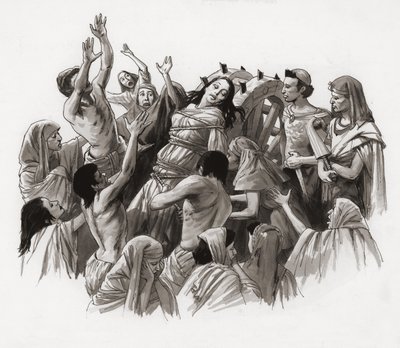 圣凯瑟琳在转轮上受刑（水粉画，纸面） 作者 拉尔夫·布鲁斯