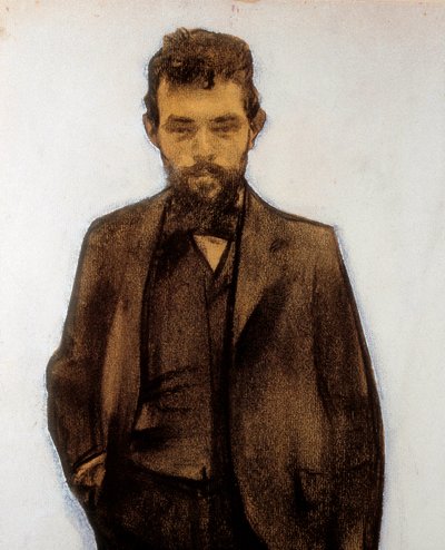 Amadeo Vives 的肖像（1871-1932）作曲家（粉彩） 作者 拉蒙·卡萨斯·卡博