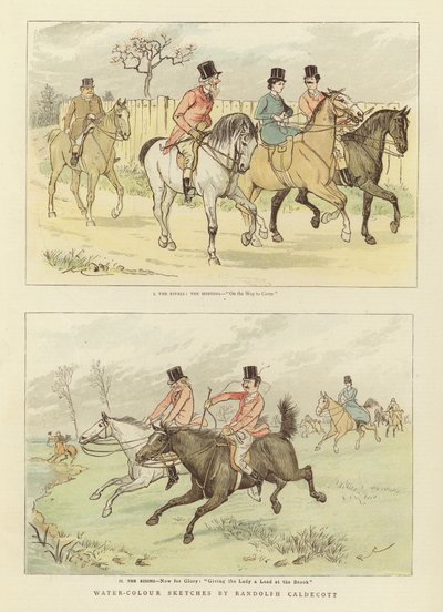 马术水彩素描 作者 Randolph Caldecott