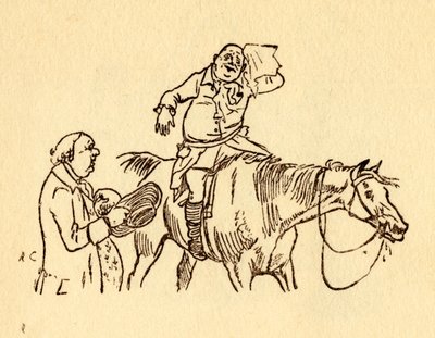 约翰·吉尔平（John Gilpin）用手帕擦拭出汗的额头，1878年，创作于1918年。 作者 伦道夫·卡尔德科特