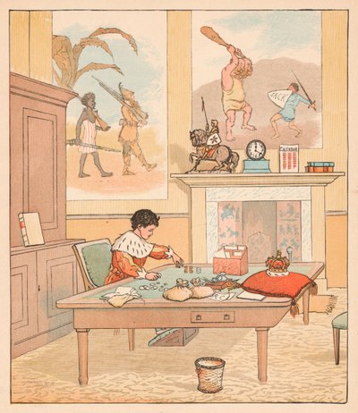 国王在他的计票房里，“数钱”，1880年。 作者 伦道夫·卡尔德科特
