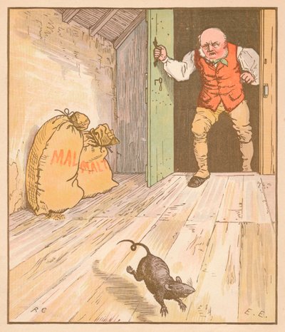 老鼠吃了麦芽……，c1878。 作者 伦道夫·卡尔德科特