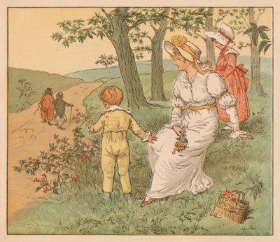 步行到Mouseys Hall，c1883。 作者 伦道夫·卡尔德科特