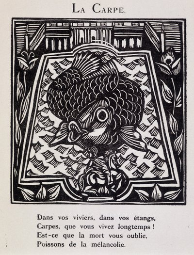 鲤鱼--纪尧姆-阿波利奈尔（1877 - 1953 年）的《Le Bestiaire ou cortege d
