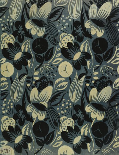 蓝色背景上的花朵; Fleurs sur Fond Bleu 作者 拉乌尔·杜菲