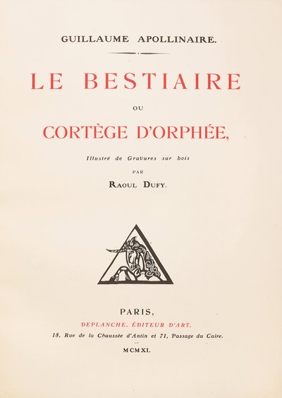 纪尧姆-阿波利奈尔的《Le Bestiaire ou Cortège d