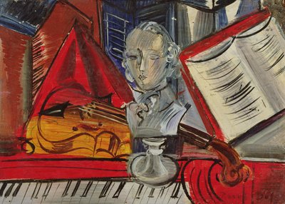向莫扎特致敬，约 1945 年（布面油画） 作者 拉乌尔·杜菲