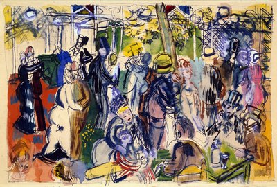 Le Moulin de la Galette（水彩、钢笔和墨水） 作者 拉乌尔·杜菲