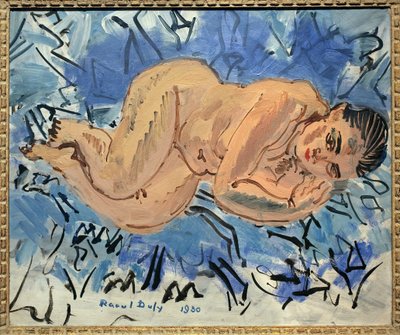 女性裸体。拉乌尔-杜菲（1877-1953 年）的画作，布面油画 作者 拉乌尔·杜菲