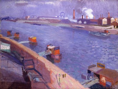 塞纳河码头; 远处的埃菲尔铁塔; Quais de la Seine; La Tour Eiffel au Lointain 作者 拉乌尔·杜菲